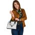 Deer head with birds shoulder handbag