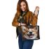 Dogs Bringing Smiles to Every Corner Leather Tote Bag