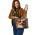 Dogs Radiating Cool Confidence Leather Tote Bag