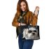 Dogs Taking Coolness to the Next Level 7 Leather Tote Bag