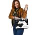 Dreamy circle of cats leather tote bag