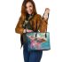 Dreamy Portraits of Cute Fish Swimming in a Sea of Color Leather Tote Bag