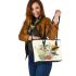 Elegant Essence Minimalistic Floral Delicacy Leather Tote Bag