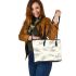 Elegant Flourish Graceful Floral Accents Leather Tote Bag