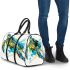 Geometric sea turtle blue and green 3d travel bag