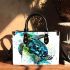 Geometric sea turtle blue and green small handbag