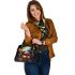 Girl with Teddy in Dim Room Shoulder Handbag