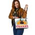 Give thanks Leather Tote Bag