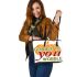 gobble til you wobble Leather Tote Bag