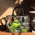 Grinchy drink coffee smile and dream catcher small handbag