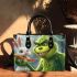 Grinchy smile and dancing rabbit small handbag