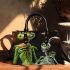 Grinchy smile and dancing skeleton king small handbag