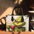 Grinchy with missing front teeth drink coffee small handbag