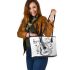 guitar and music note Leather Tote Bag