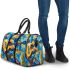Guitar and wine glass cubism style painting 3d travel bag