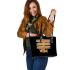 Happy Thanksgiving Leather Tote Bag