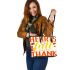 hearts full of thank Leather Tote Bag