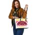 hearts full of thanks Leather Tote Bag