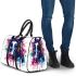 Horse head colorful ink splash and paint drips 3d travel bag
