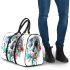 Horse head with turquoise and teal feathers 3d travel bag