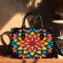 Intricate Vibrant Floral Mandala Small Handbag