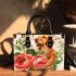 music note and guitar and rose with green leaf and dog Small handbag
