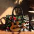 music note and guitar and rose with green leaf and fox sock 2 Small handbag