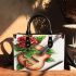 music note and musican play guitar with rose and green leaf Small handbag