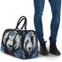 Panda adorned with white and blue diamonds 3d travel bag