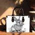 Pencil drawing of an adorable rabbit small handbag