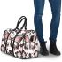 Pink and black butterfly pattern with flowers and stars 3d travel bag