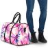 Pink dragonfly pattern vibrant watercolor 3d travel bag