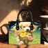 Playful pup with flowers Chic Stylish Small Handbag & Women Totes: Perfect Gift for Girlfriend | Crossbody, Purse, Handbag