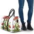 Red and white mushroom with green frog sitting on it 3d travel bag