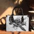 Sea turtle in black and white with a splash water effect small handbag