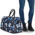 Seamless pattern with digital illustrations of blue butterflies 3d travel bag