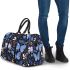 Seamless pattern with digital illustrations of blue butterflies 3d travel bag