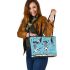 skeleton king dancing with cows guitar trumpet Leather Tote Bag