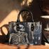 Skeleton king smile and drink coffee dream catcher small handbag