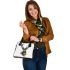 Stag design in the style of white background shoulder handbag