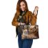 The Dog and Cat Bond Leather Tote Bag