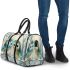 Two cute owls with feathers in shades of blue 3d travel bag