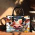 Vibrant Anthropomorphic Cow Small Handbag
