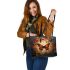 Vibrant beauty the butterfly's resting place leather tote bag