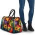 Vibrant painting of fish 3d travel bag