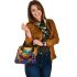 Vividly colored psychedelic cute frog shoulder handbag