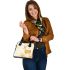 Watercolor deer light beige background with fall colors shoulder handbag