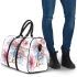 Watercolor dragonfly and pink flowers 3d travel bag