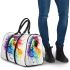 Watercolor horse in rainbow colors 3d travel bag