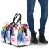 Watercolor horse in rainbow colors 3d travel bag